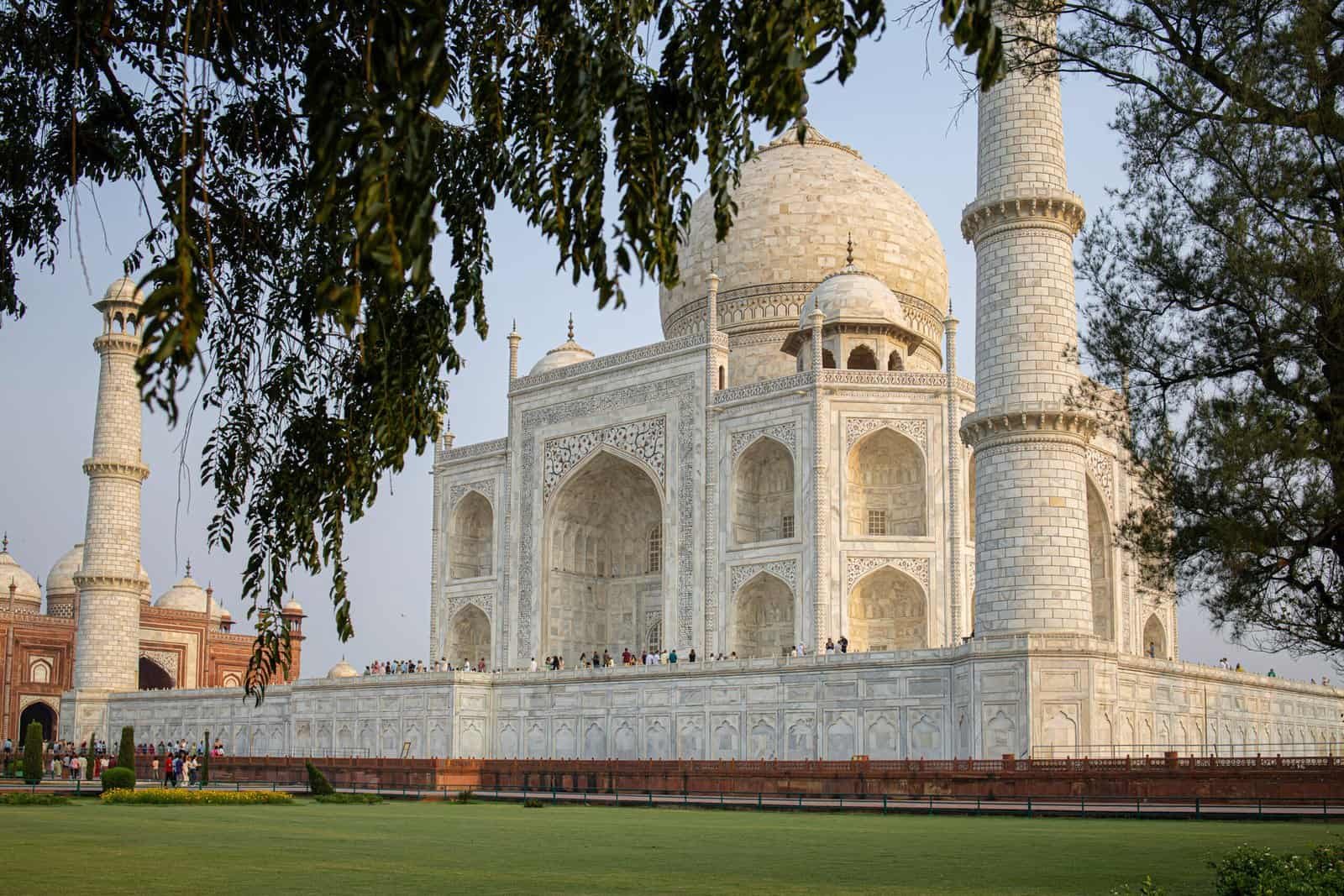 Agra Fort red sandstone walls and palace architecture - UNESCO World Heritage Site India